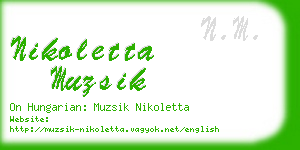 nikoletta muzsik business card